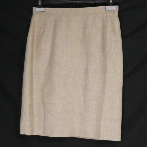 Lined Beige Pencil Skirt | Size 42 | Made In Italy - Picture 1 of 15